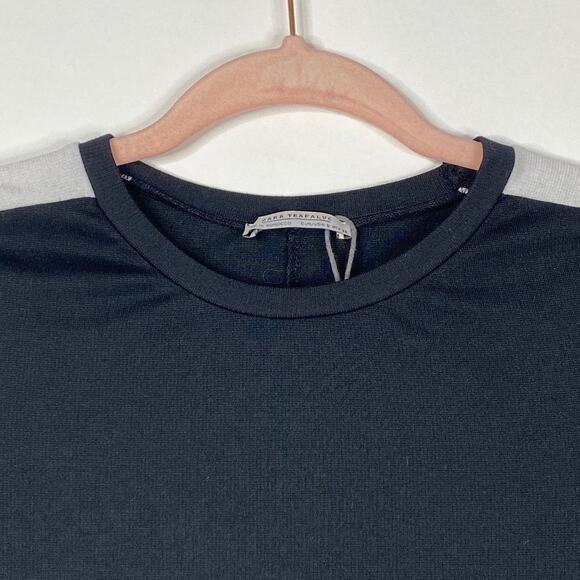 2/$30 ZARA Side Stripe Sweatshirt Dress Black Pullover Long Sleeve Casual #6261 - Picture 4 of 16